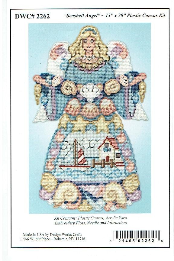 seashell angel  WALL HANGING   plastic canvas  PATTERN (#TF0579)