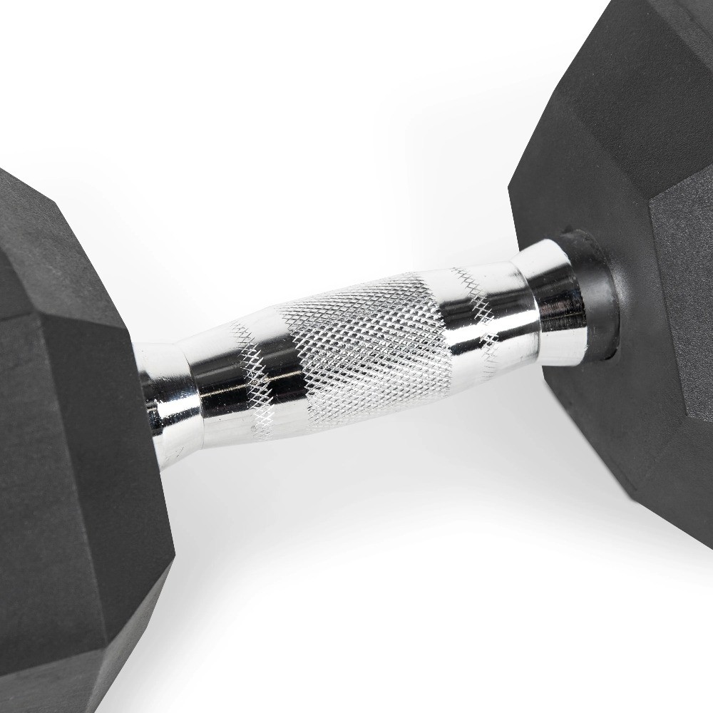 (2 pack) 15lb Rubber Hex Dumbbell, Single
