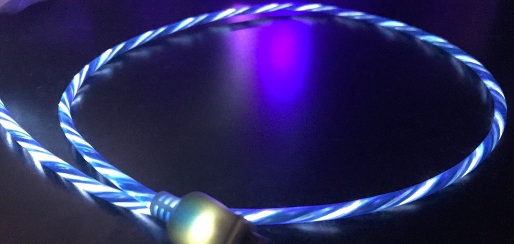 FLOW LIGHT-UP 3FT LED el data/sync USB charger cable FOR MICRO USB ANDROID PHONE