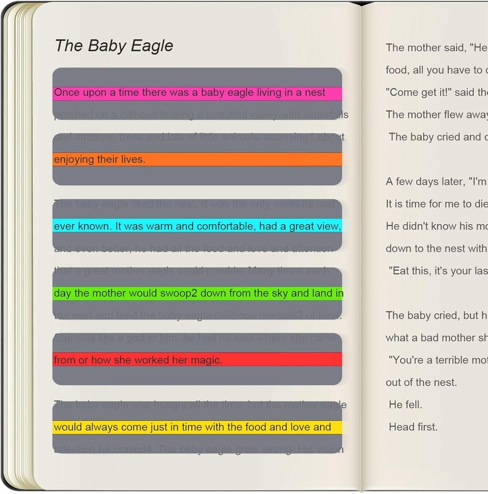 Guided Reading Strips Highlight Strips Colored Overlay Highlight Bookmarks Help