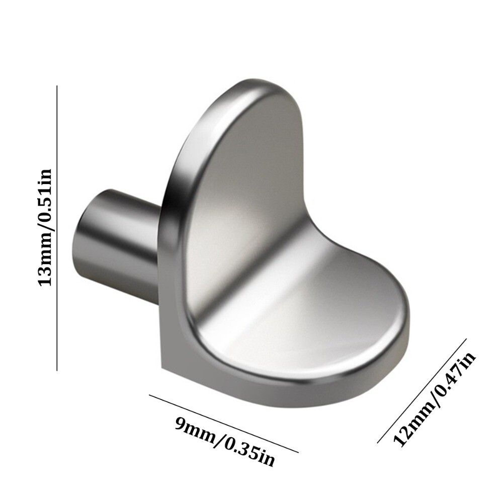 20pcs 5mm Solid Metal Laminate Support Hooks Pins for Bookcases Closets Silver