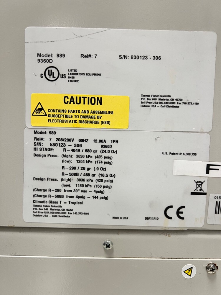 ThermoScientific -86 ULT Model 989 Upright Freezer