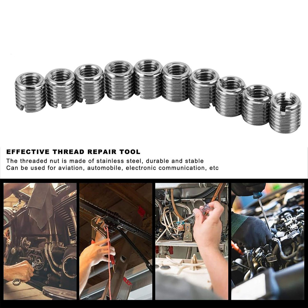 10Pcs Self Tapping Thread Insert, Externally Threaded Insert Inner M8 X 1.25 Out