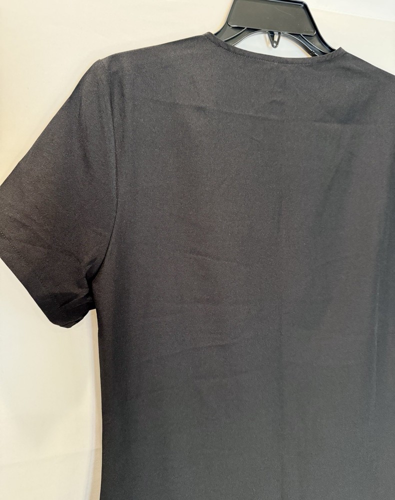 Women’s Size S Solid Black Scrub Set V-Neck & Joggers NEW