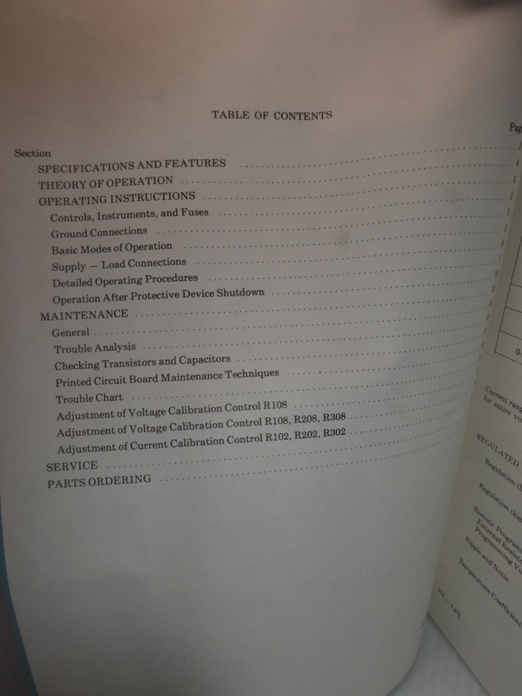Lambda Regulated Power Supplies Model LPT 7202FM Instruction Manual