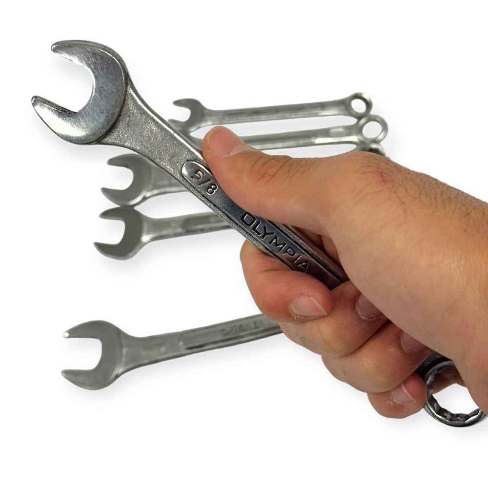 6 Pcs Olympia and Assorted Chrome Vanadium HET27 Combination Wrench Set