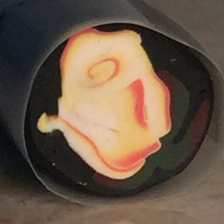 Peace Rose bud stage raw polymer clay cane