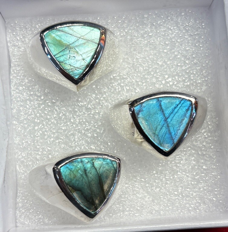 mens sterling silver ring Size 11 Labradorite