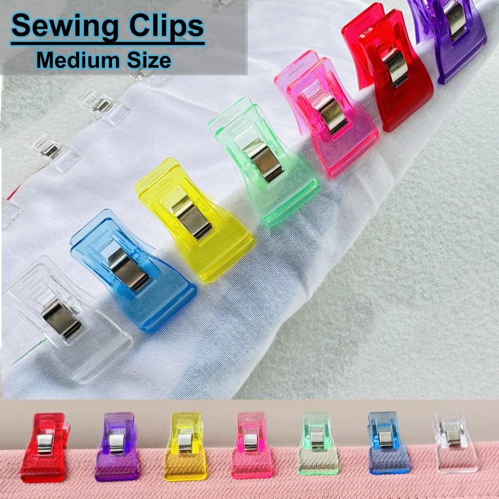 80 PCS Medium Size Sewing Clips 9 Bright Colors Quilting Clips, Multipurpose ...