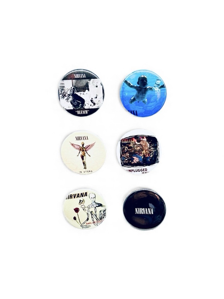 Nirvana Album Covers 1.5” Pin Back Buttons.