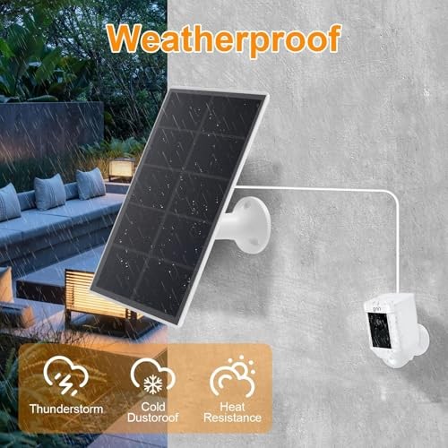 Ring Camera Solar Panel Charger, Compatible with Stick Up Cam Black 2Pack