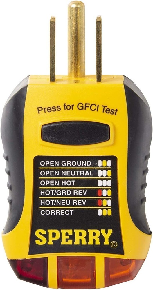 High-Performance GFCI Receptacle Tester with 7 Indicators for Quick Diagnostics