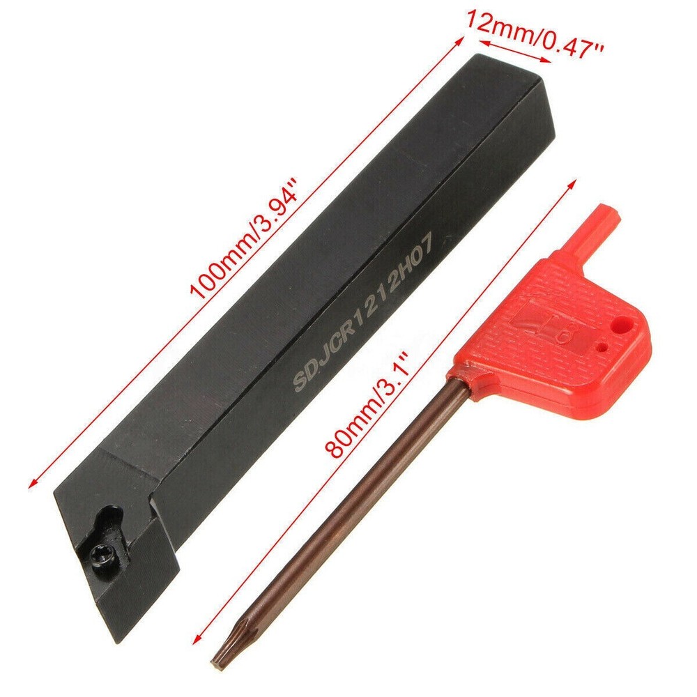 12mm Lathe External cylindrical turning Tool Holder + Indexable Carbide Insert