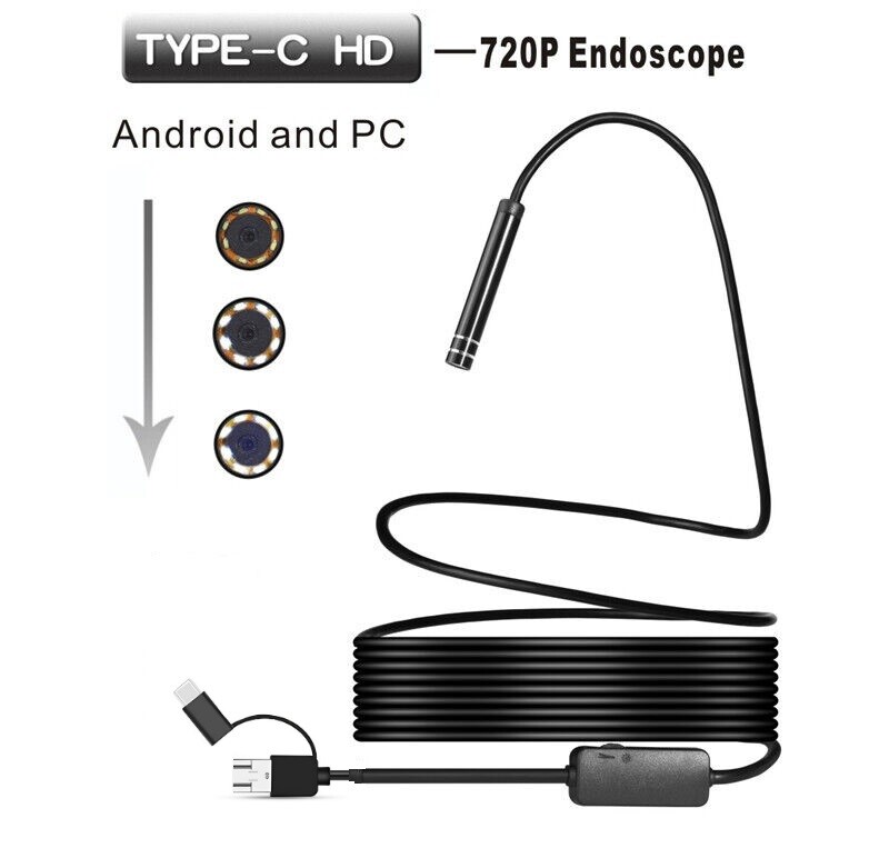 3in1 Borescope Endoscope 6LED Inspection Scope Camera For Android Cell Phone/PC
