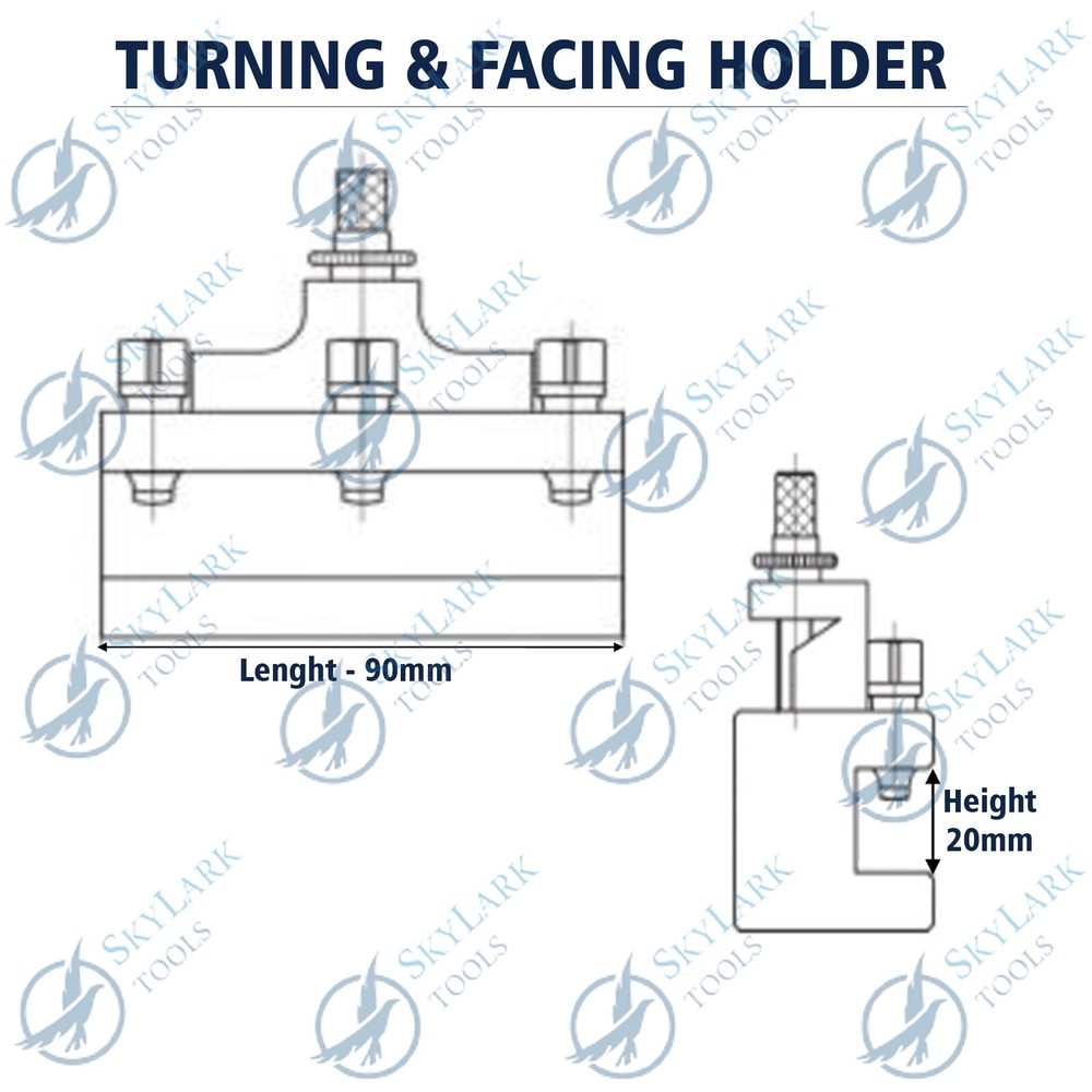 3PC Turning Tool Holder AD2090 for A1 Multifix type Quick Change Lathe Tool Post