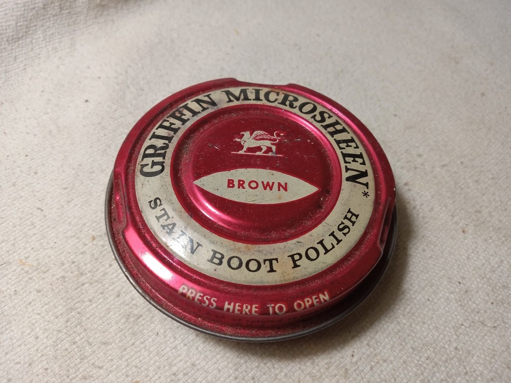 Vintage Griffin Microsheen Brown Boot Polish Tin