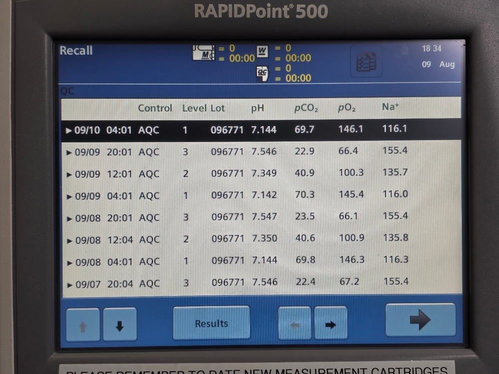 Siemens - RAPIDPoint 500 - Blood Gas Analyzer Bar Code Reader Touchscreen LCD