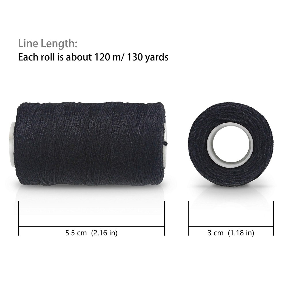 Weaving Needle Combo Deal Black Thread with 10pcs Needle for Making Wig Sewin...