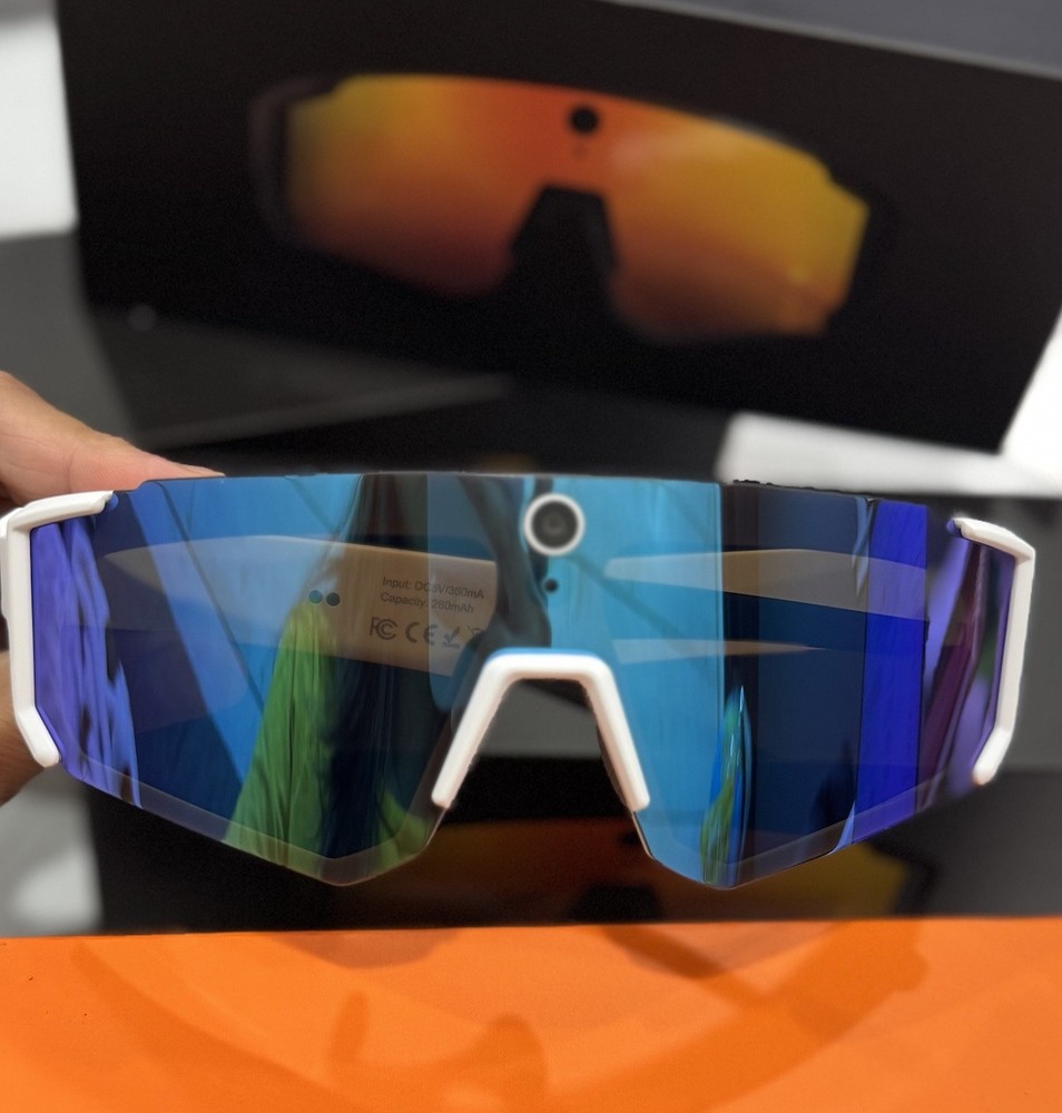 2026 SNT Polarized Smart Glasses - White Frame (left)