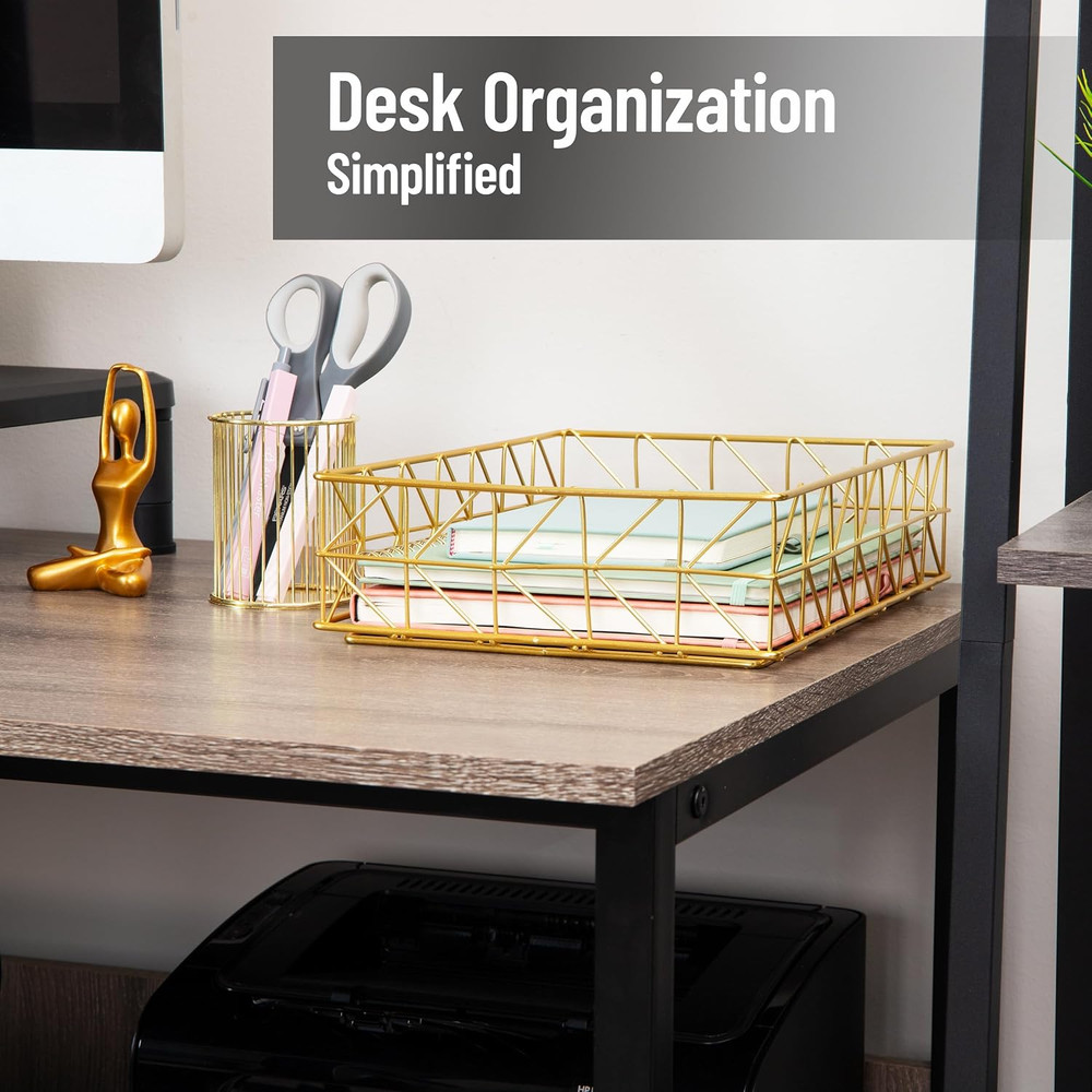 Document Organizer, Desktop Organizer, File Storage, Modern, Office, Metal, 9.5"