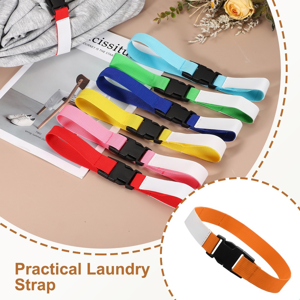 2 Pcs Multipurpose Laundry Strap with Buckle, Orange