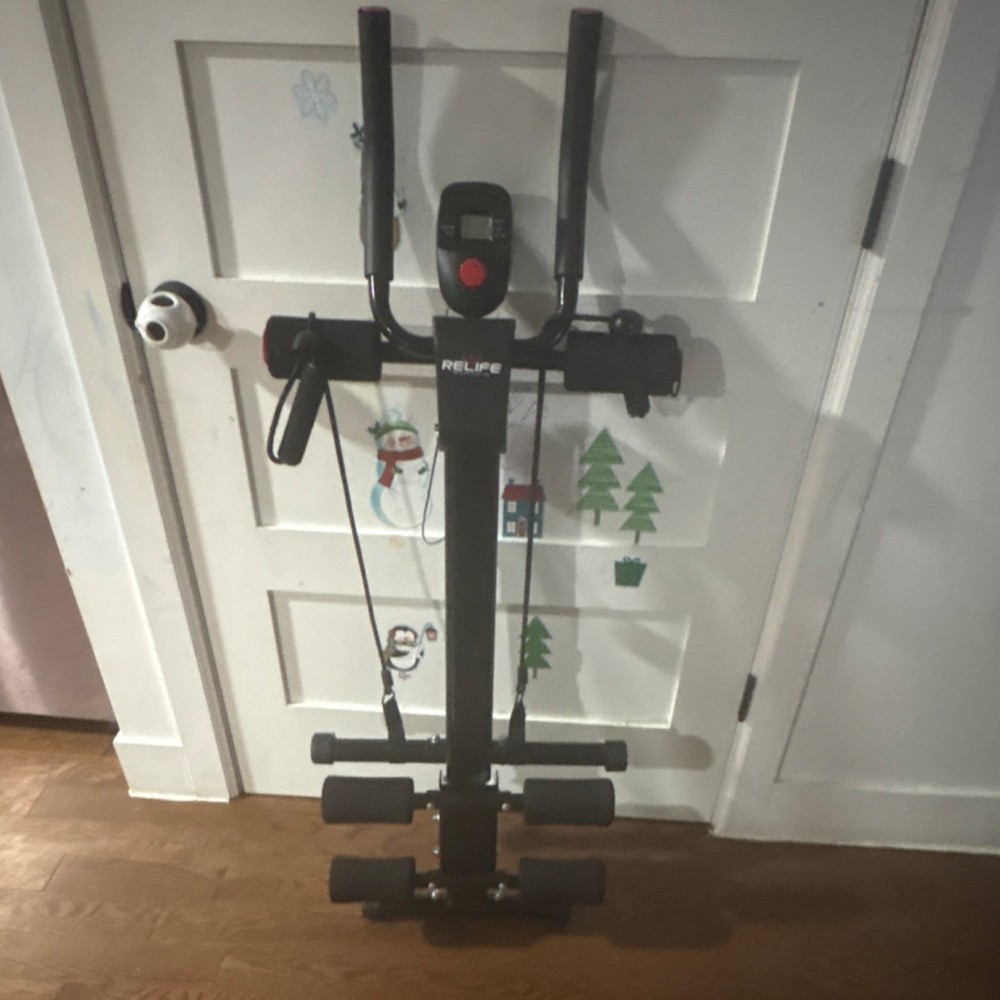 RELIFE Vertical Climber Exercise Machine Black Adjustable Hydraulic Display