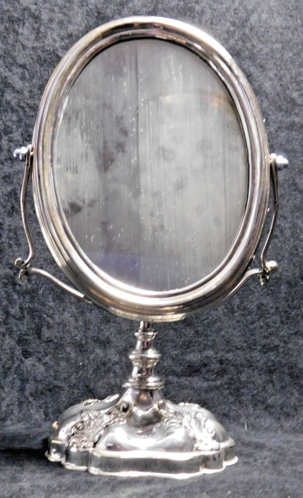 Antique Silver-Plate Mirror Swing Vanity Table Mirror