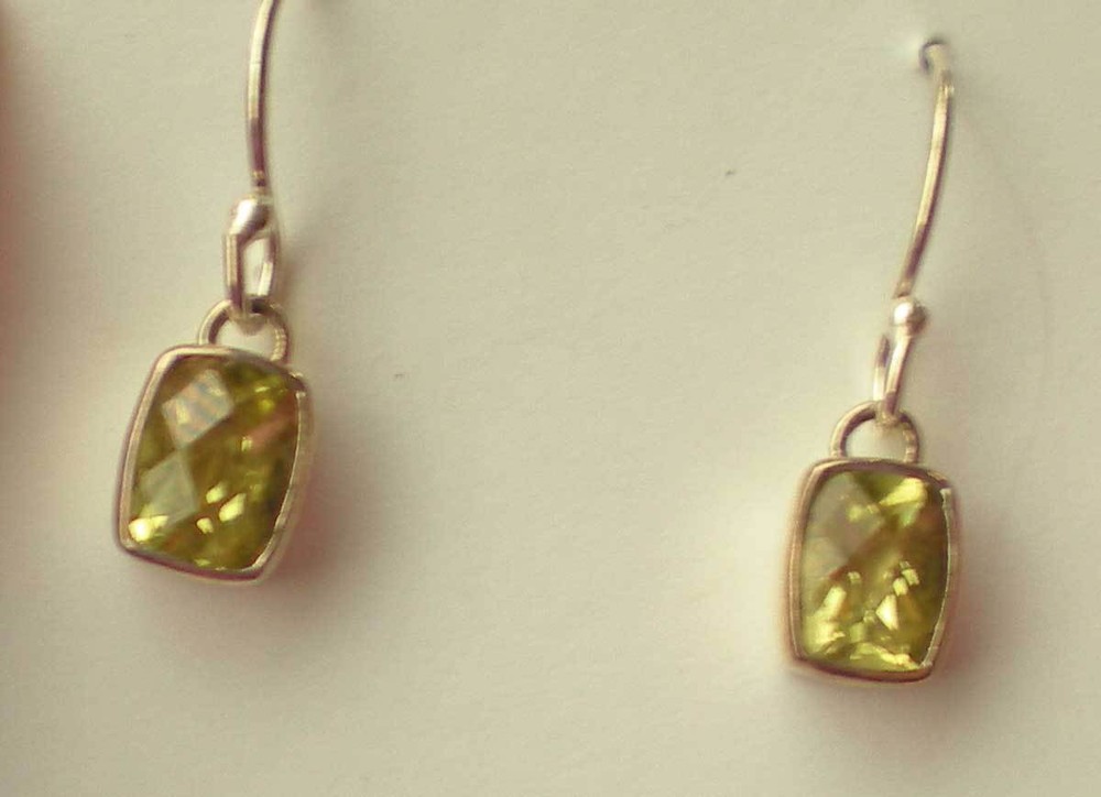 Lemon Quartz Earrings - Sterling Silver j1597