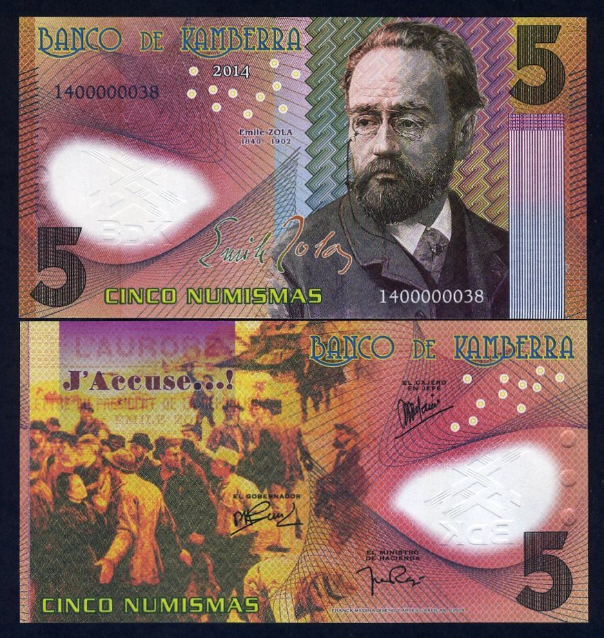 Kamberra, 5 Numismas, 2019, UNC Zola Completely Redesigned