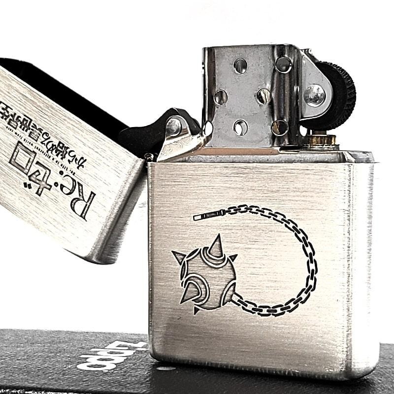 Zippo Re Zero Rem Silver Satin Etching 2 Sided Processing Lighter Regular Japan