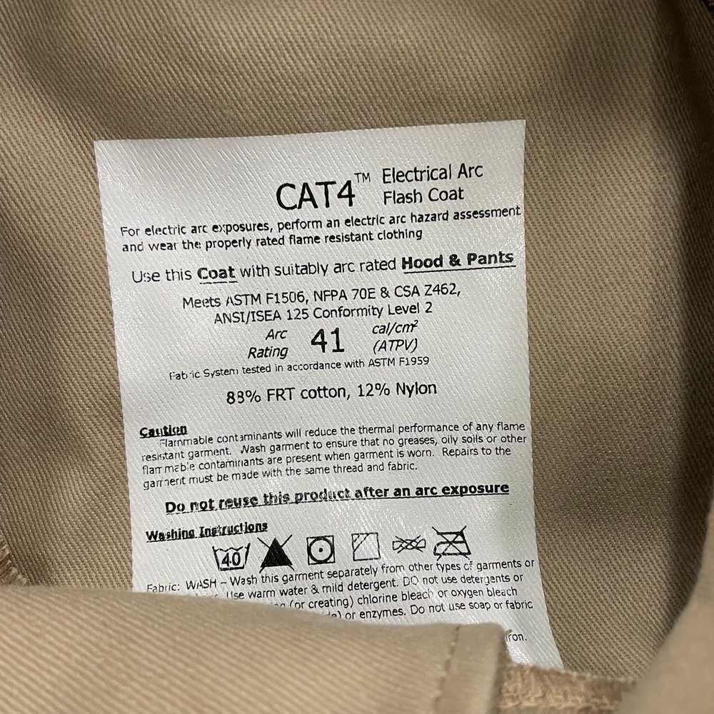 OBERON CAT40 Series Electrical Arc Flash Coat Set, Size XL, No Box