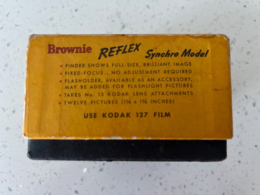 Kodak Brownie Reflex Synchro Model camera w/box - untested