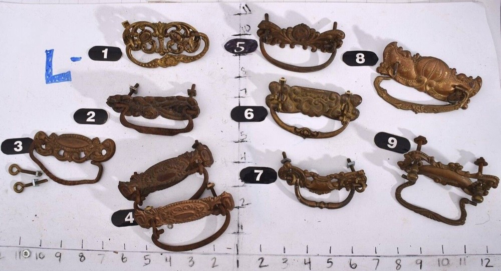 Salvaged Antique Variations - 19th Century Pressed Metal Bail Pull(s) & Hardware