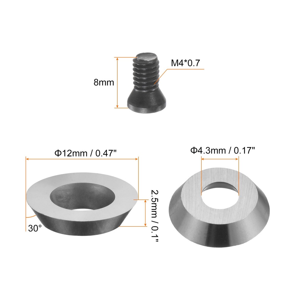 12mm Round Carbide Replacement Insert Cutter Replacement Insert with a Screw