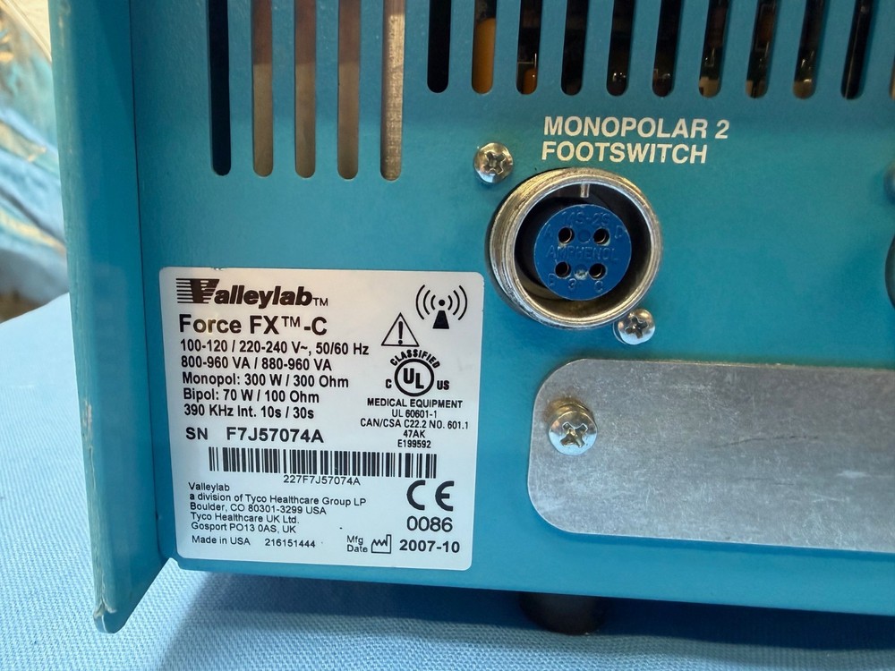 ValleyLab Force FX C / Argon II 20 Gas Delivery Unit II
