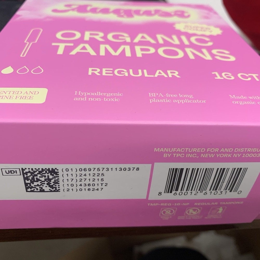 August Super Comfy Organic Unscented Tampons, Regular, 16 Count