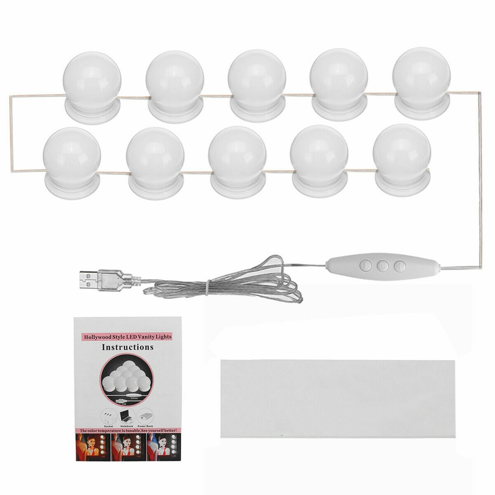 10X Mirror Lights Dimmable LED Makeup Lights Lamps For Makeup Dressing Table