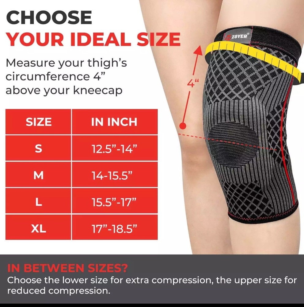 ZOYER Performance Knee Sleeve with EVA Pad Size XL