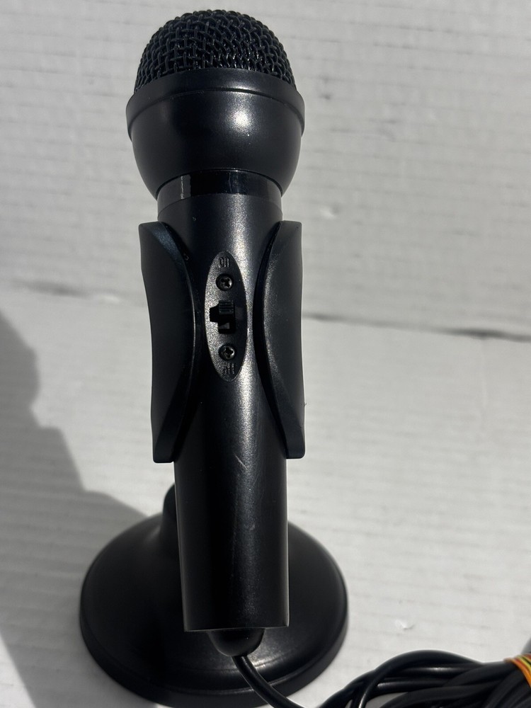 Black 3.5mm Male Studio Speech Network KTV Mini Microphone w Holder