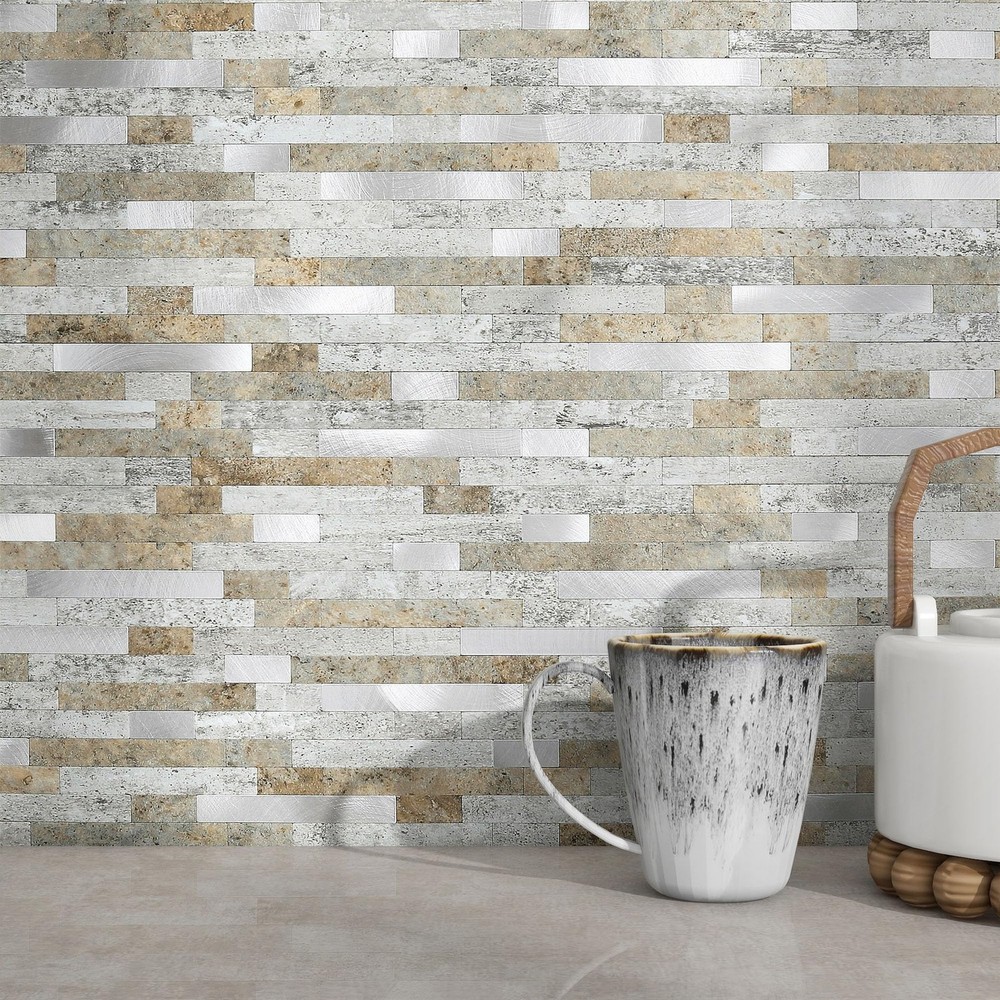 MOFIT 3D Stone Brick Backsplash Tile for Kitchen Peel and Stick Self-Adhesive...