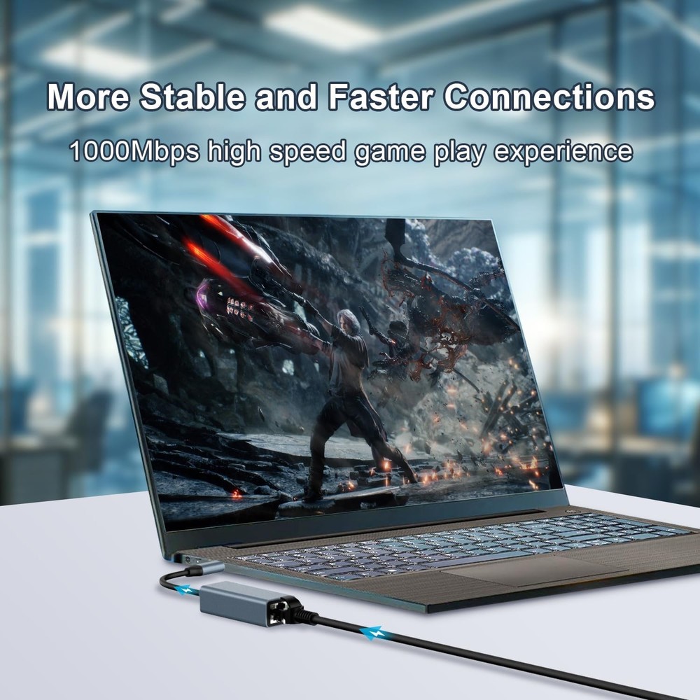 USB-C 3.0 Gigabit Ethernet LAN RJ45 1000Mbps Network Adapter for PC Mac Android