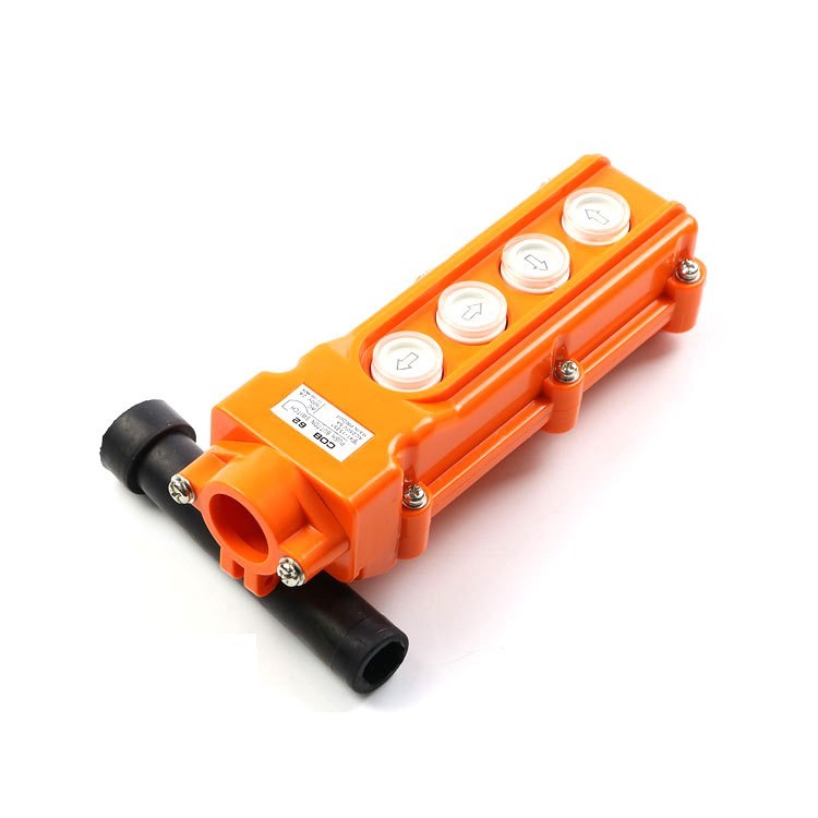 Crane Pendant Switch COB62 4 Way Push Button Orange Rainproof ABS Plastic