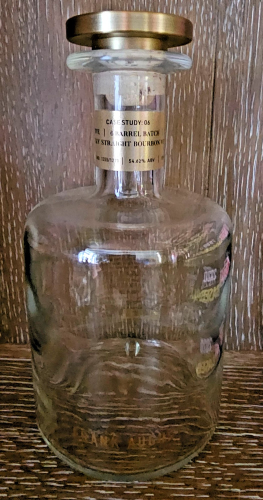 FRANK AUGUST CASE STUDY #4 Kentucky Straight Bourbon Whiskey, Empty Bottle VASE