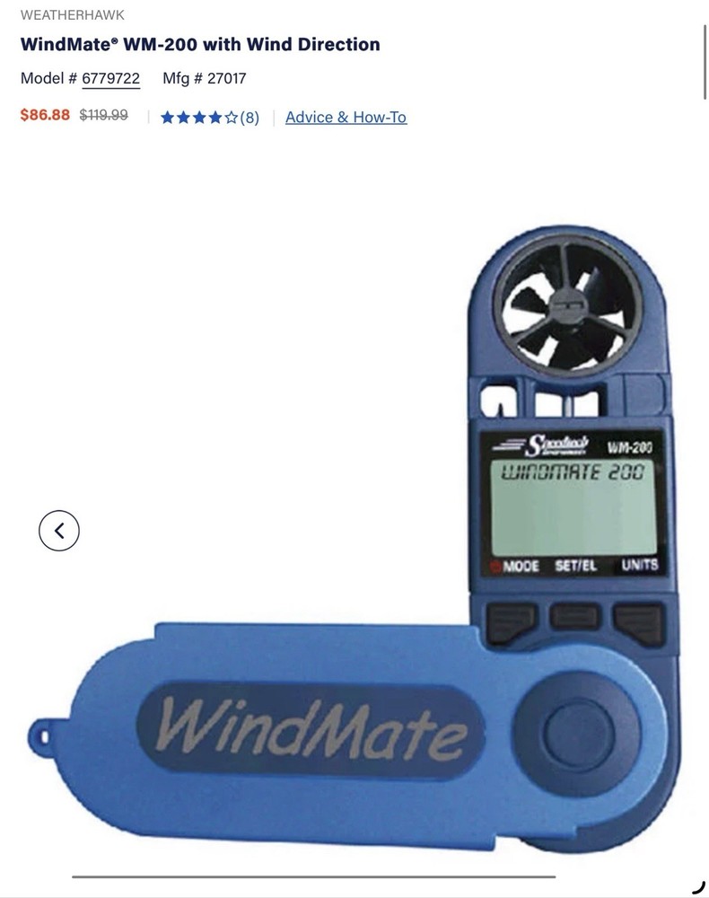 Speedtech Weatherhawk WM-200 WindMate Anemometer w/ Wind Direction