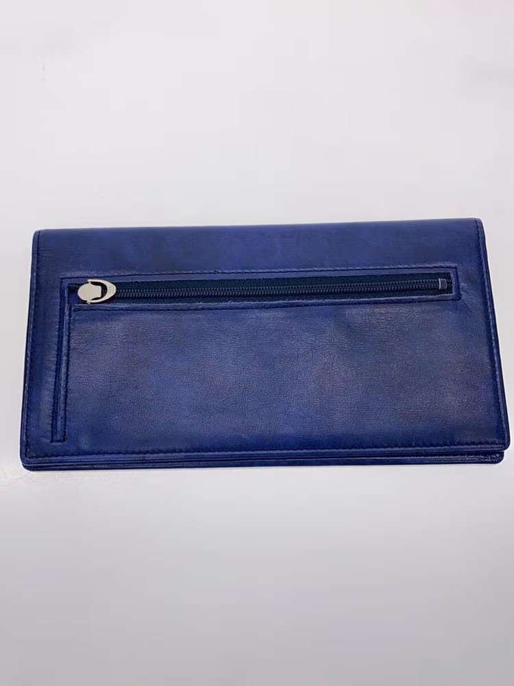 Other Brands Long Wallet Leather BLU Plain Men's