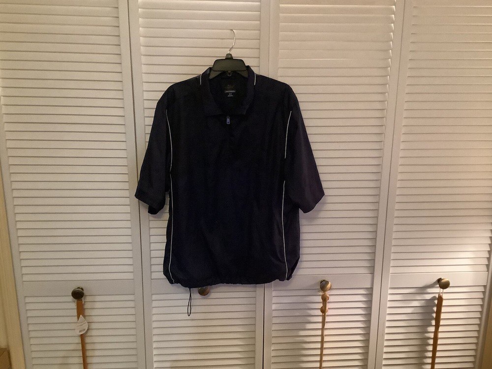 Greg Norman Men’s Dark Blue Vented Short Sleeve Wind Jacket Size Medium