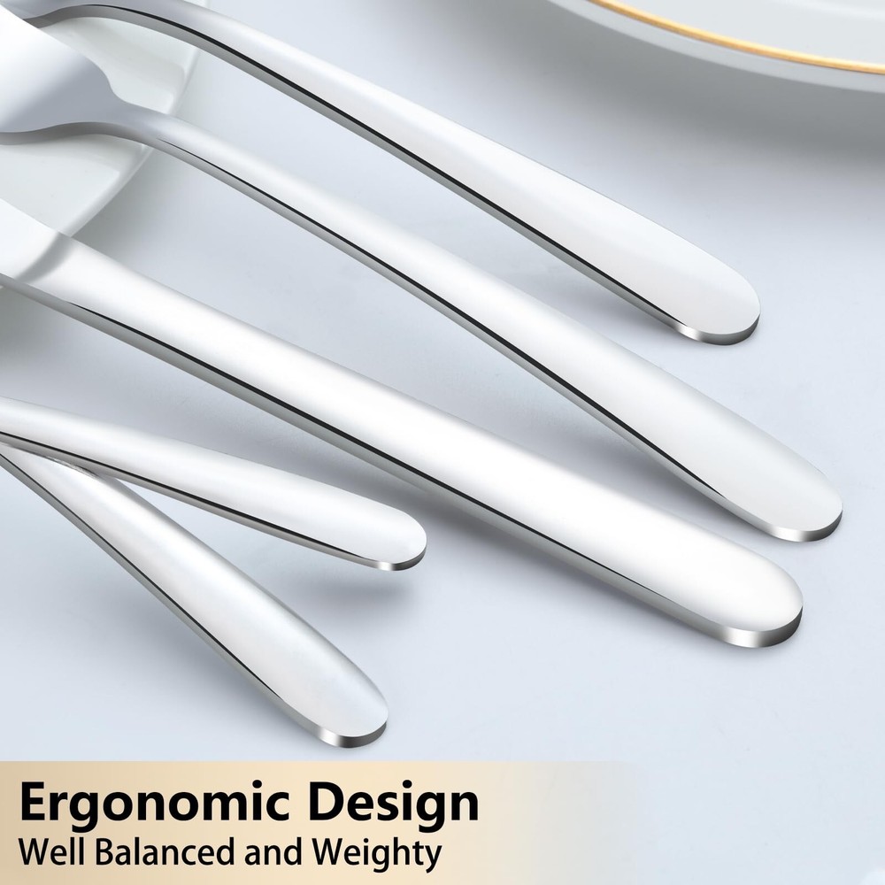 Pleafind 40-Pcs Silverware Set for 8, Premium Stainless Steel Flatware Set, I...