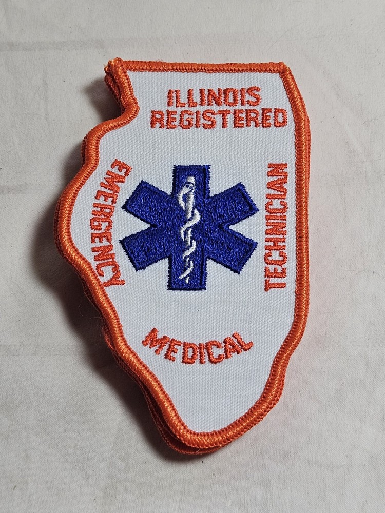 Illinois IL Registered EMT Emergency Medical Technician State Shaped Patch