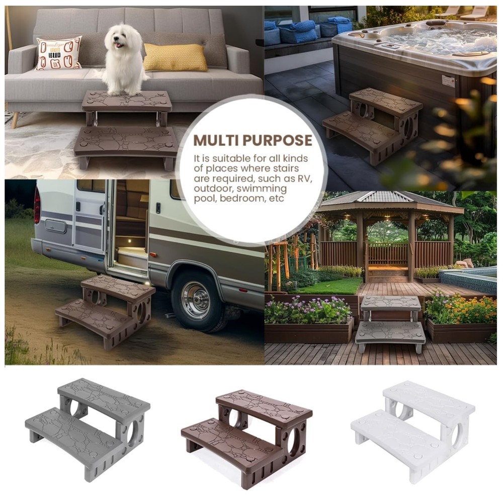 Universal 2-Step Spa Steps - Slip Resistant Design