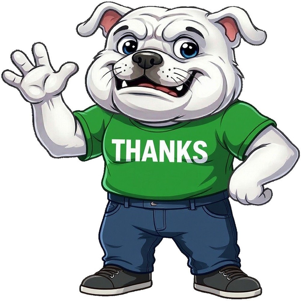 30 Custom White Bulldog Thanks Personalized Address Labels